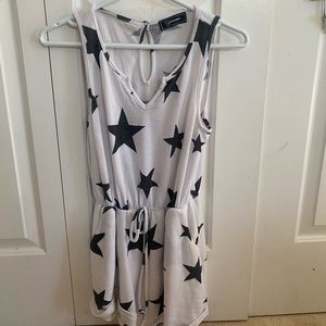 Star White  & Black Romper